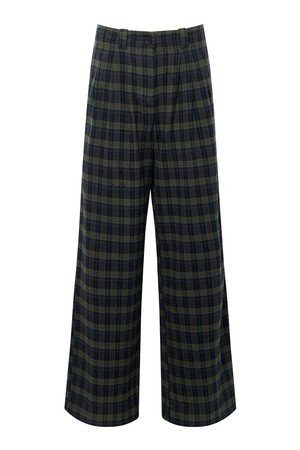 LILY Organic Cotton Flannel Trouser - Navy Check from KOMODO