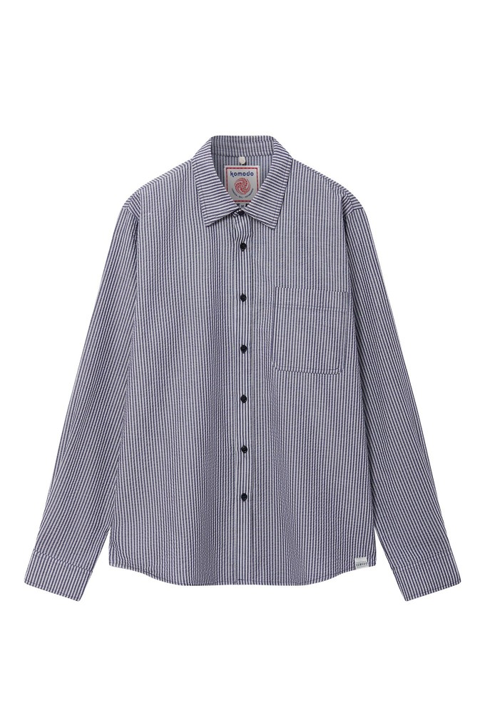 SPECTRE Organic Cotton Shirt - Navy Pinstripe from KOMODO