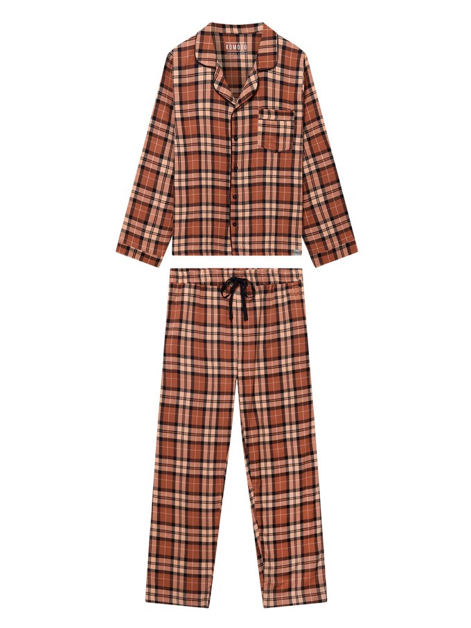 JIM JAM Mens GOTS Organic Cotton Pyjama Set - Clay from KOMODO