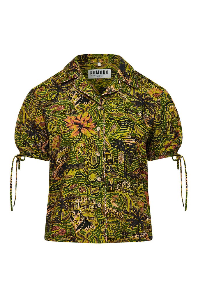 ZORI - Organic Cotton Blouse Tropical Print Green from KOMODO