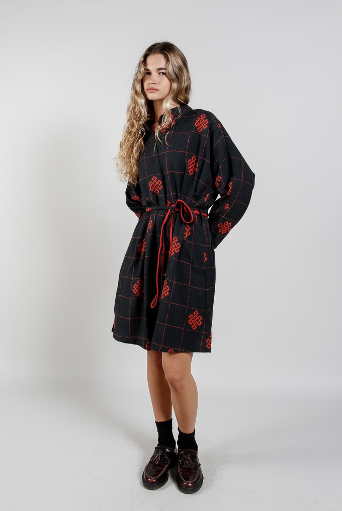 SEBA Tencel Dress - Black Eternal Knot Print from KOMODO