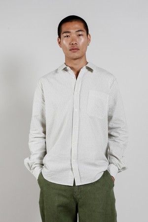 SPECTRE Organic Cotton Shirt - Ivory Pinstripe from KOMODO