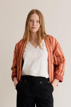 WEAVE - Organic Cotton Jacket Pink Weave Stripe via KOMODO