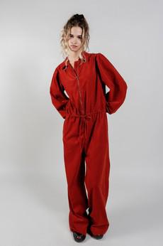 AMRITA Organic Cotton Corduroy Jumpsuit - Terracotta via KOMODO