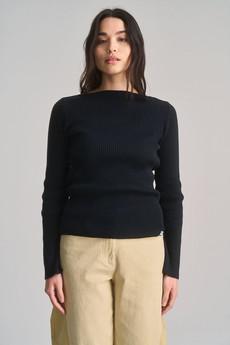 WASABI - Organic Cotton Rib Jumper - Black via KOMODO