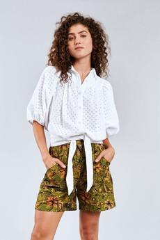 MAGIC - Organic Cotton Broiderie Off White Blouse via KOMODO