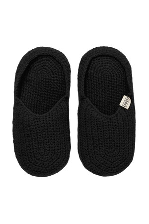 HIDE - Handknitted Wool Slipper Black from KOMODO