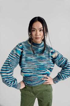 SANG Handknit Wool Jumper - Blue via KOMODO