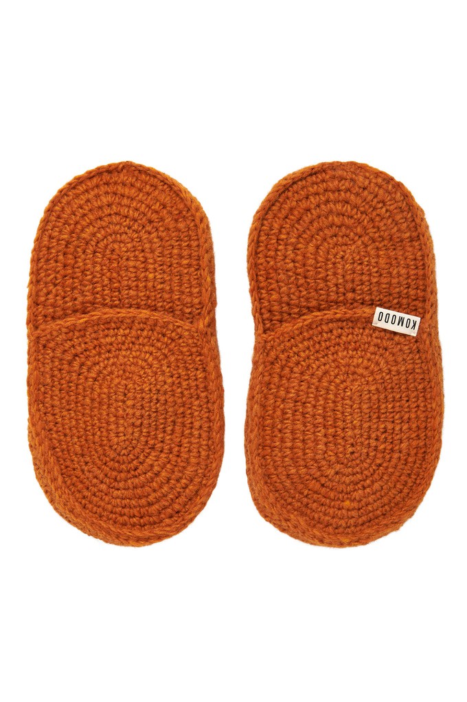 HIDE - Handknitted Wool Slipper Orange from KOMODO