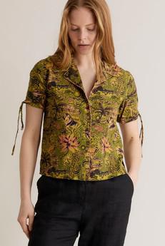 ZORI - Organic Cotton Blouse Tropical Print Green via KOMODO