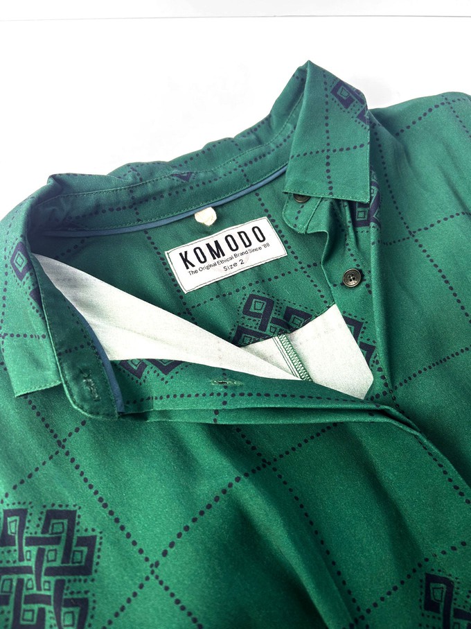 SEBA Tencel Dress - Green Eternal Knot Print from KOMODO