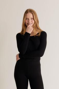 DARCEY Top - GOTS Organic Cotton Black via KOMODO