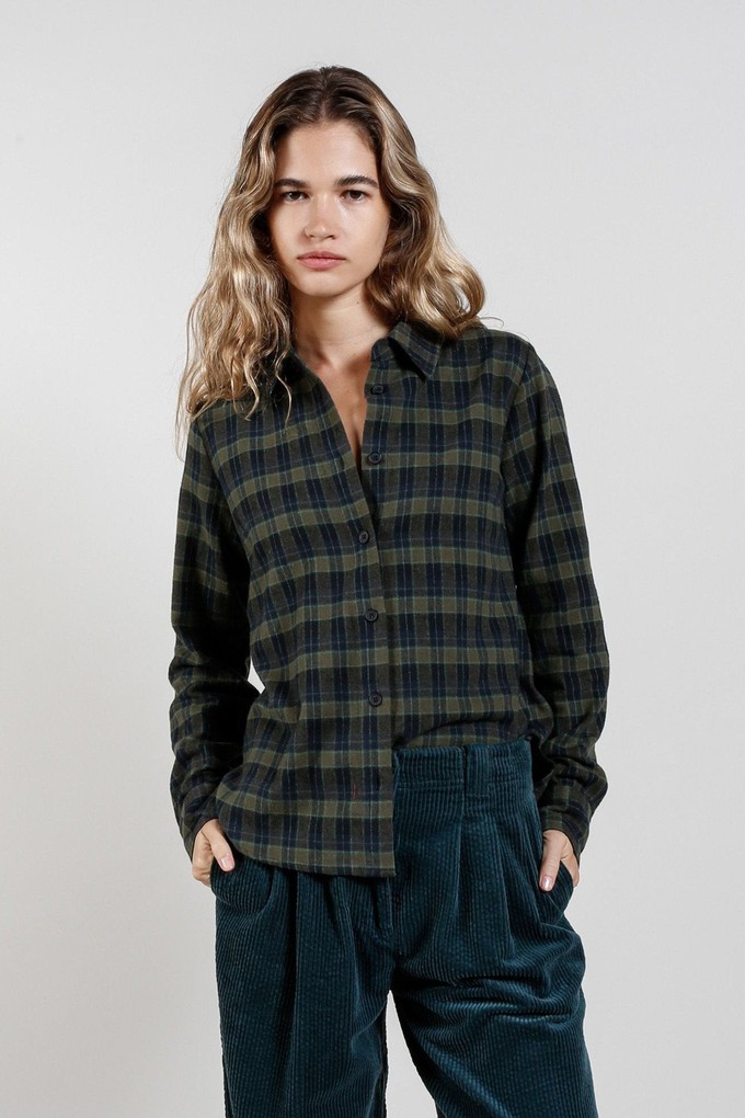 KENJI Organic Cotton Flannel Shirt - Navy Check from KOMODO