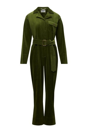 ELECTRA - Organic Cotton Needle Cord Jumpsuit Pine Green from KOMODO