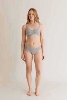 PALOMA Lace Briefs - GOTS Organic Cotton Grey via KOMODO