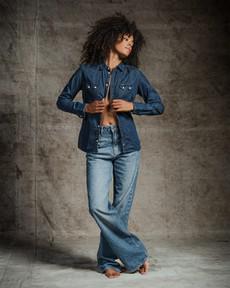 Izabella Loose Straight Old Blue via Kuyichi