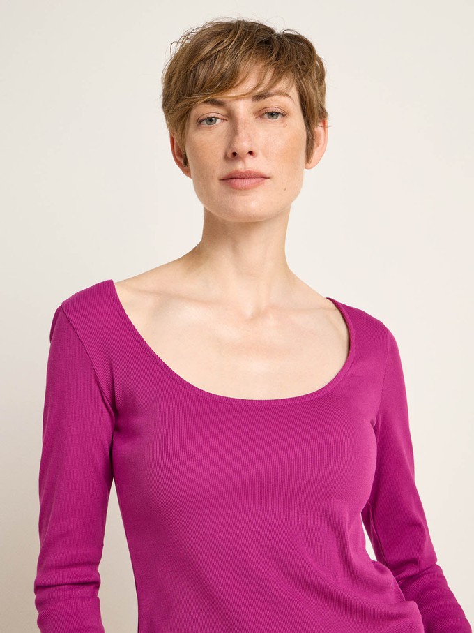 Long-sleeved shirt with deep neckline (GOTS) from LANIUS