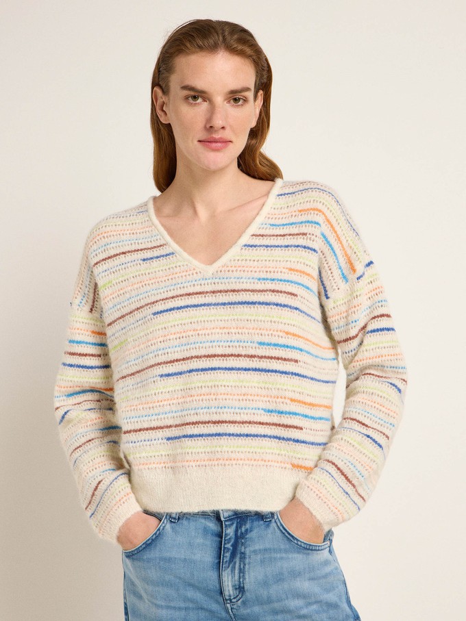 Striped V-neck sweater from LANIUS