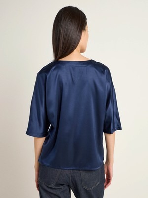 Silk blouse with V-neck from LANIUS