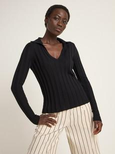 Ribbed sweater with Polo-K GOTS via LANIUS