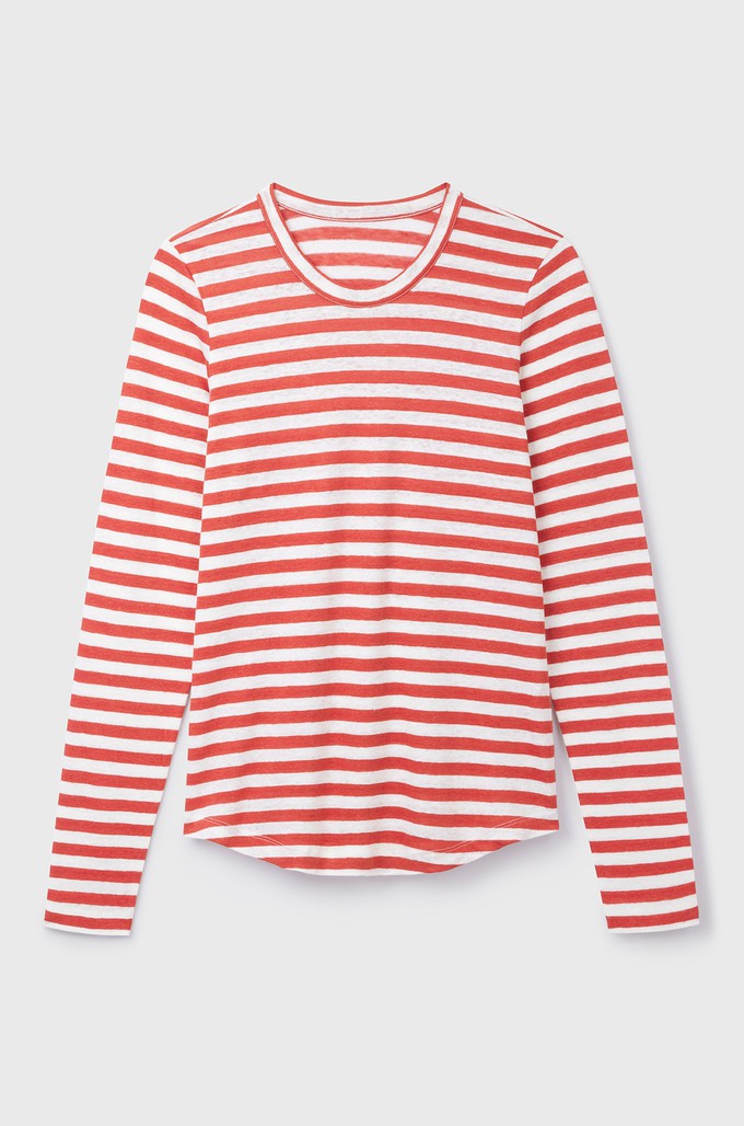 Long Sleeve Striped Linen T-shirt from Lavender Hill Clothing