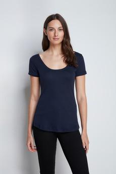 Boat Neck Cotton Modal Blend T-shirt via Lavender Hill Clothing