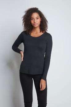 Long Sleeve Scoop Neck Cotton Modal Blend T-shirt via Lavender Hill Clothing