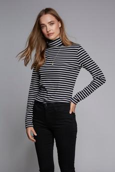 Striped Cotton Roll Neck via Lavender Hill Clothing