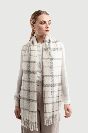 Alpaca Plaid Scarf from Lavender Hill Clothing