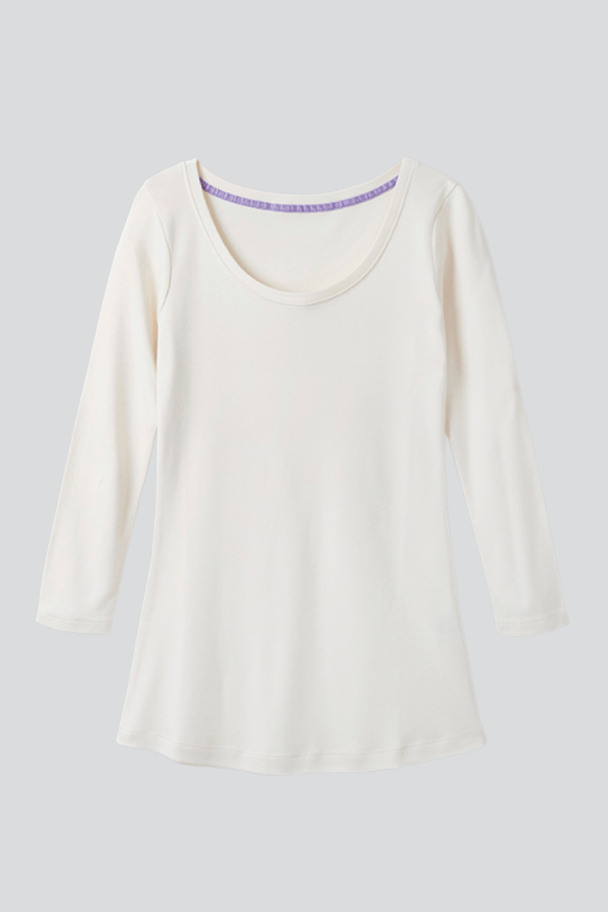 3/4 Sleeve Scoop Neck Cotton Modal Blend T-Shirt from Lavender Hill Clothing