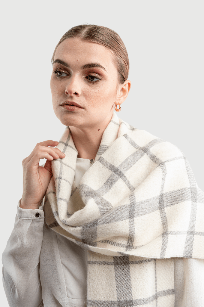 Alpaca Plaid Scarf from Lavender Hill Clothing