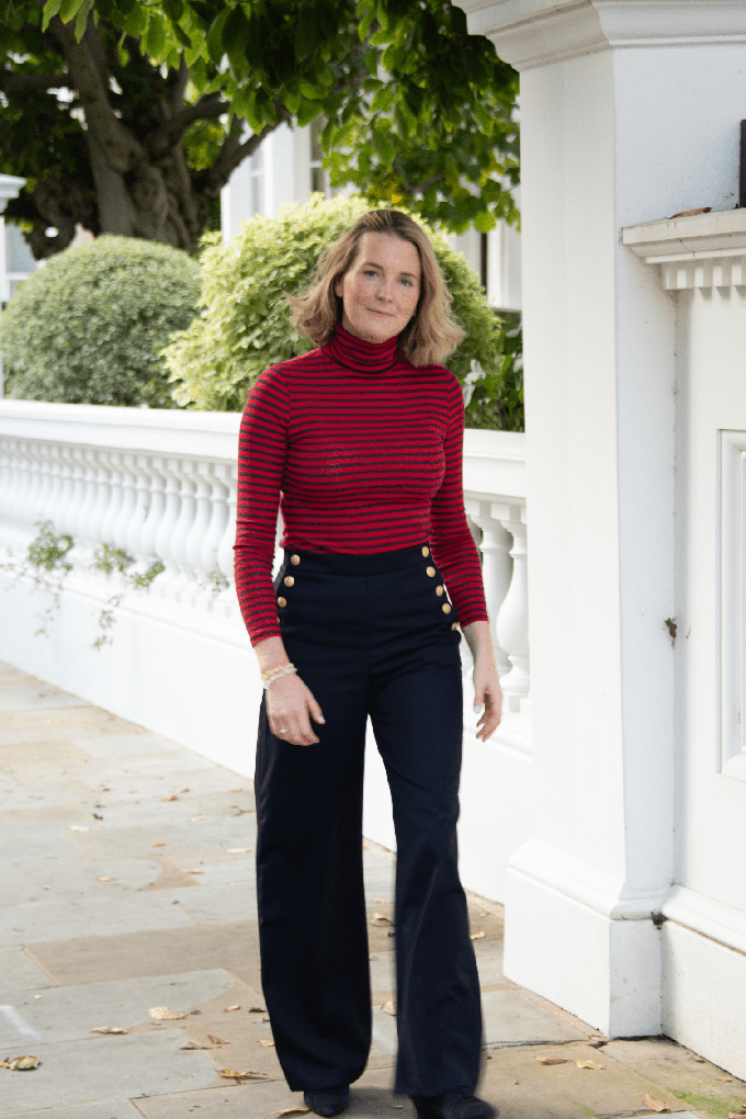 Striped Cotton Roll Neck from Lavender Hill Clothing