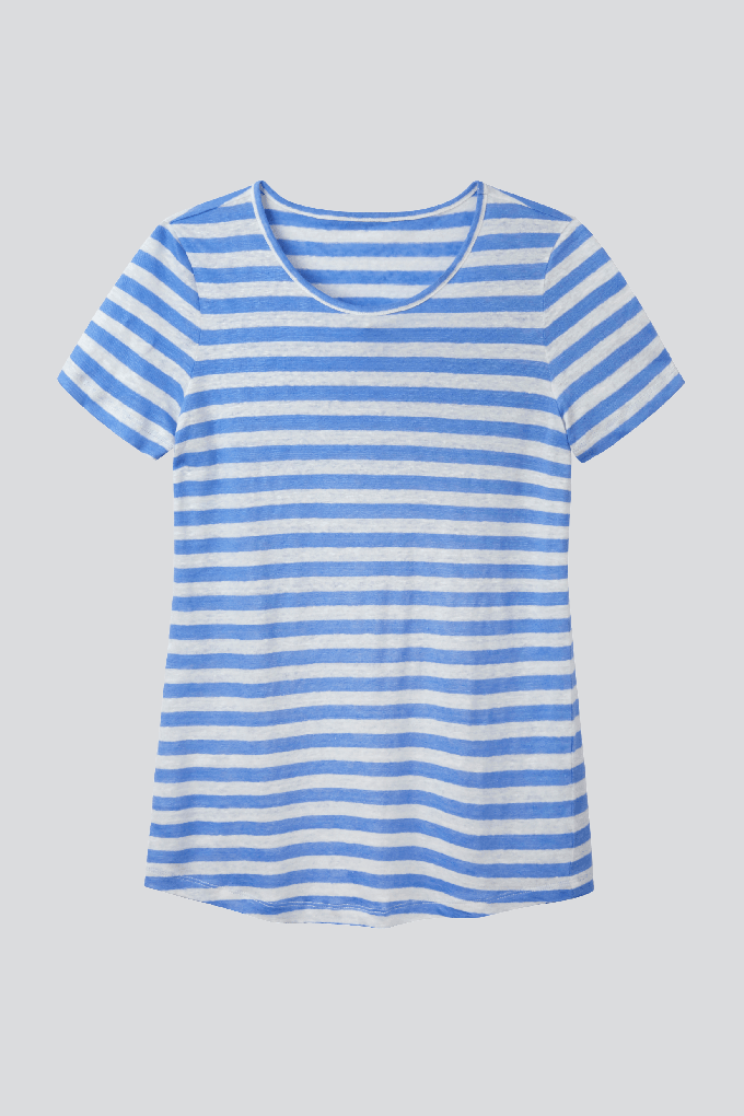 Short Sleeve Striped Linen T-shirt from Lavender Hill Clothing