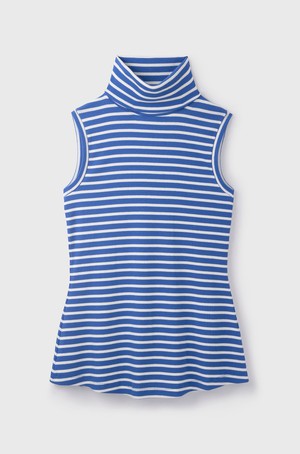 Sleeveless Striped Cotton Roll Neck from Lavender Hill Clothing