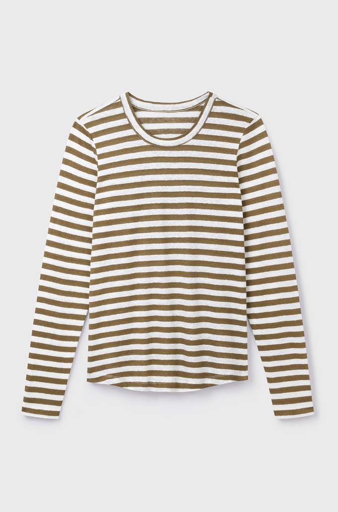 Long Sleeve Striped Linen T-shirt from Lavender Hill Clothing