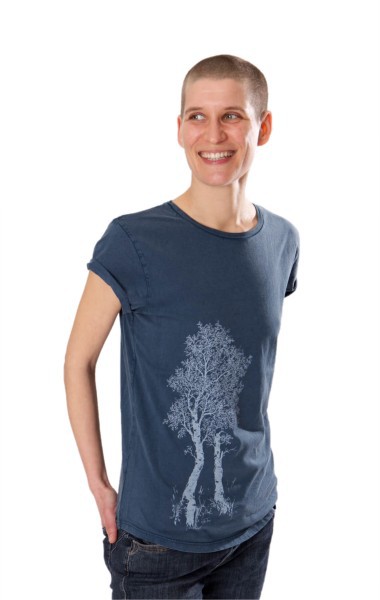 Fairwear Organic Shirt Women Stone Washed Blue Birke from Life-Tree