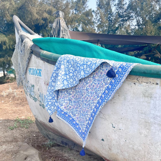 Wanderlust Picnic Blanket- Blue -Outlet from Loft & Daughter