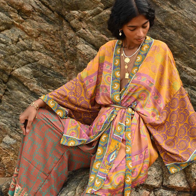 If Saris Could Talk Kimono- Jal Mahal from Loft & Daughter