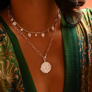 Divine Compass Link Chain Pendant Silver from Loft & Daughter