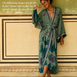 If Saris Could Talk Maxi Kimono- Zanzibar Border from Loft & Daughter