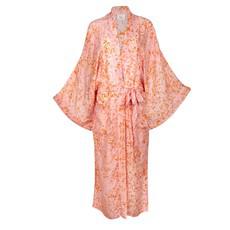 Silk Eco Print Maxi Kimono- Pink Quartz via Loft & Daughter