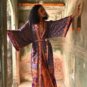 If Saris Could Talk Maxi Kimono- Autumn Paisley from Loft & Daughter