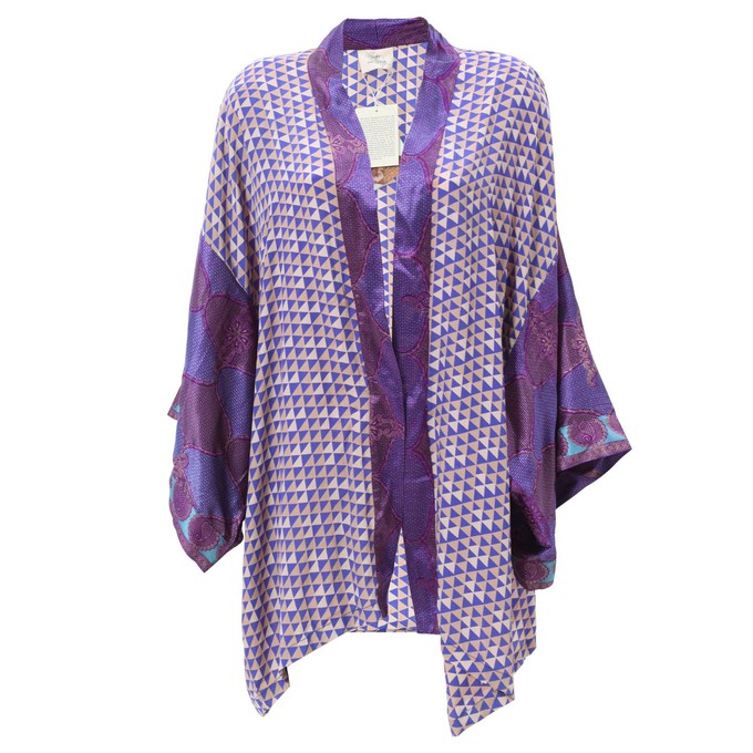 If Saris Could Talk Kimono- Purple Prism from Loft & Daughter