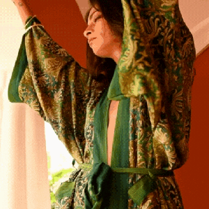 If Saris Could Talk Maxi Kimono- Emerald Lagoon from Loft & Daughter