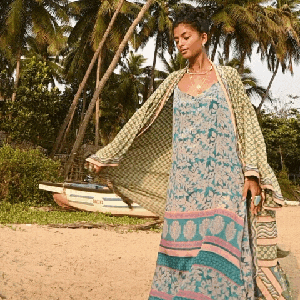 If Saris Could Talk Maxi Kimono- Paradise Island from Loft & Daughter