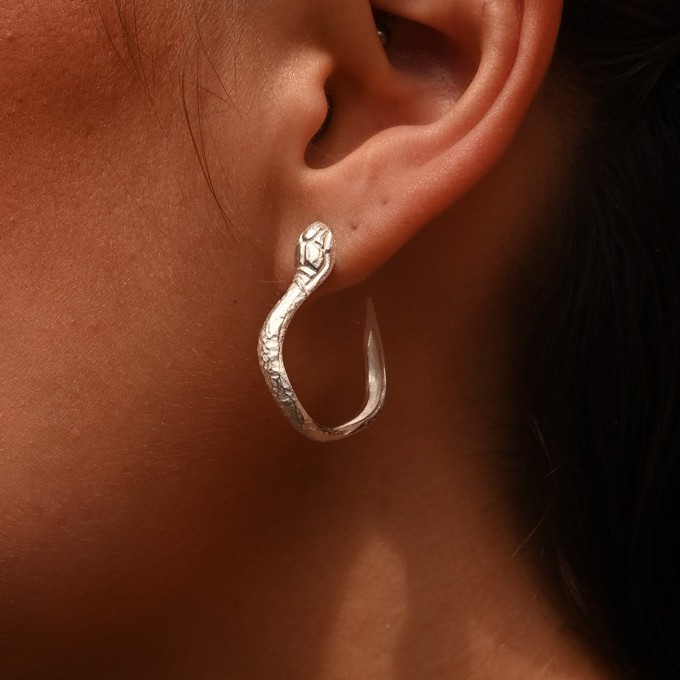 Serpent Hoops Silver from Loft & Daughter