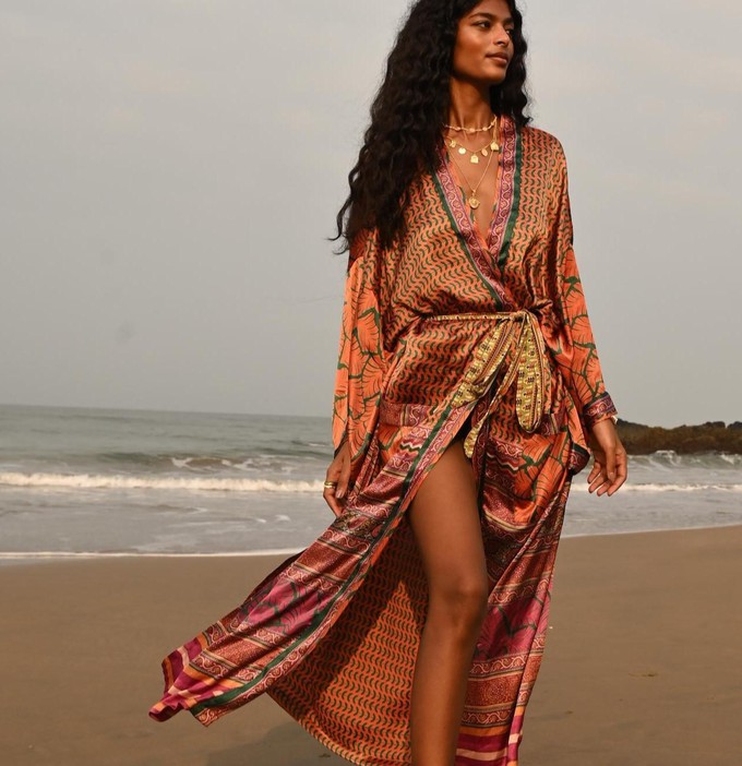 If Saris Could Talk Maxi Kimono- Desert Garden from Loft & Daughter