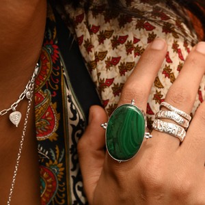 Anokhi Malachite Rings- Gold Vermeil from Loft & Daughter