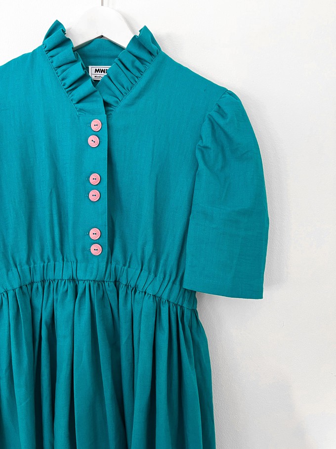 Eleonora Dark Green Linen Dress from Masha Maria