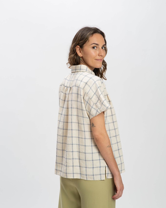 Linen Blouse blue net from Matona